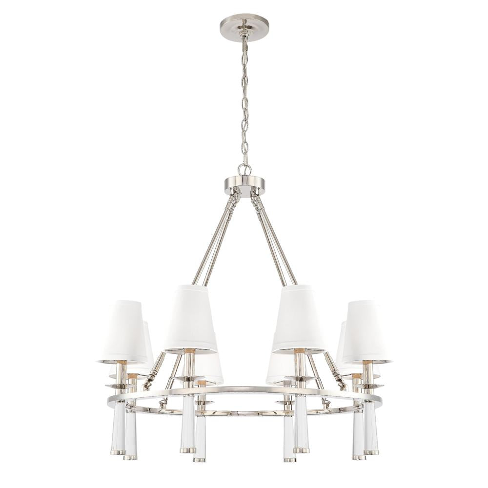 Crystorama BAXTER 8867-PN Chandelier Modern - Polished Nickel