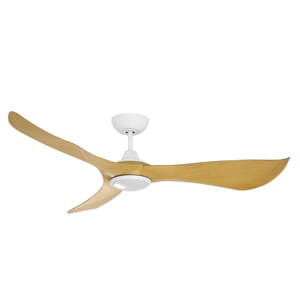 Keanu 56 Inch Pendant – Matte White / Teak