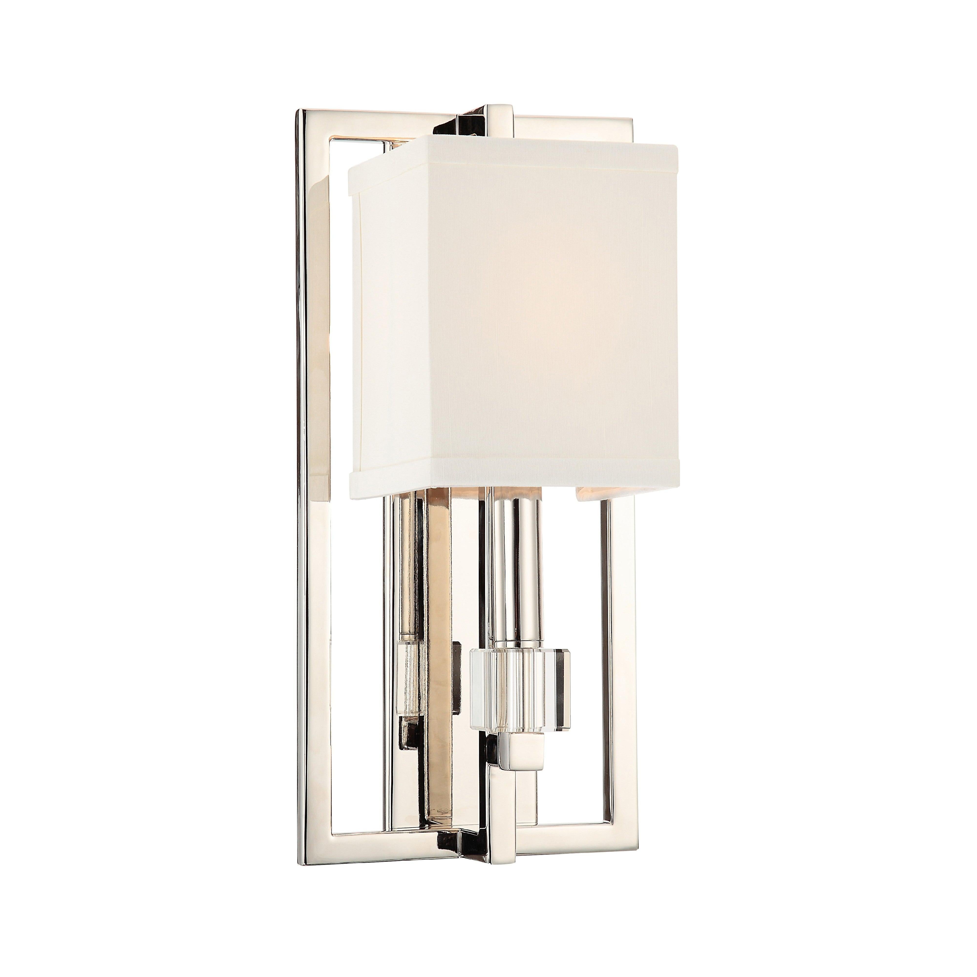 Crystorama Dixon 8881-PN – 7 Inch – 1 Light – Sconce – Polished Nickel – Dry Rated