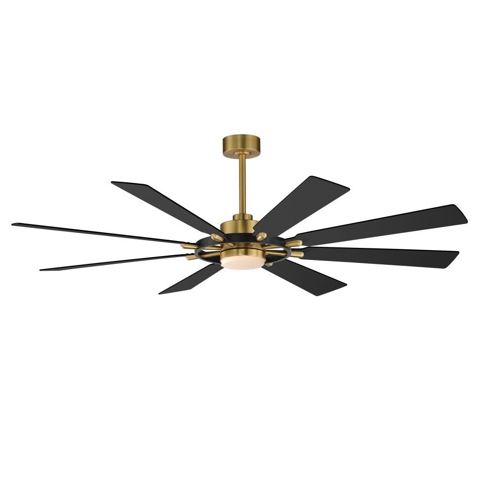 Helm 72 Inch Ceiling Fan – Black / Natural Aged Brass