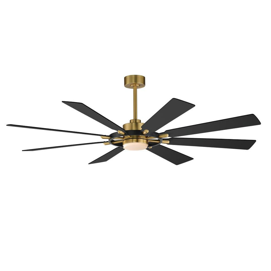 Helm 72 Inch Ceiling Fan – Black / Natural Aged Brass