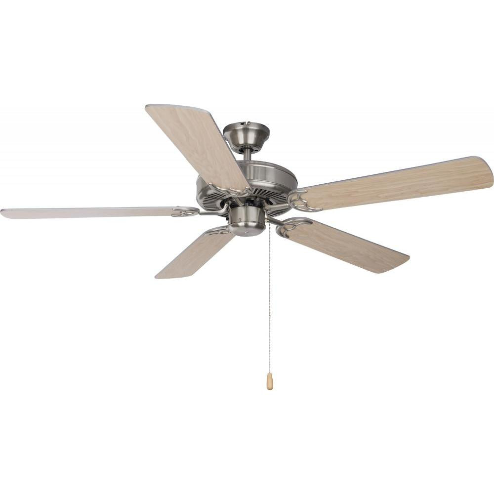 Basic-Max 52 Inch Ceiling Fan – Satin Nickel / Silver / Maple