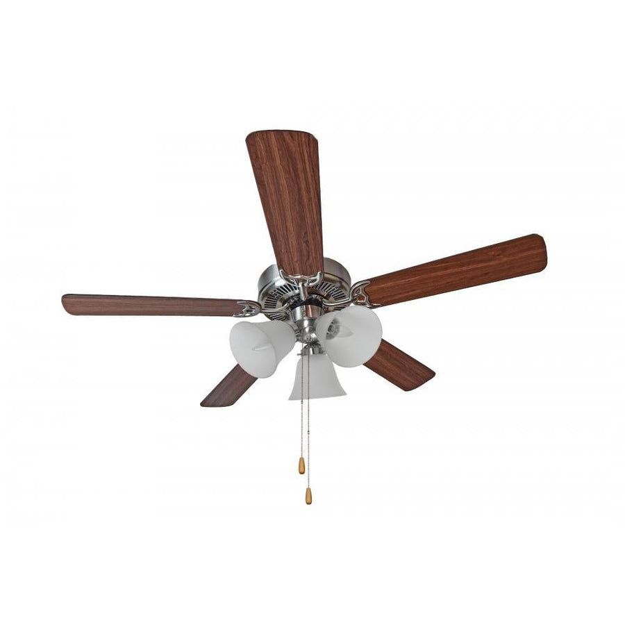 Basic-Max 52 Inch Ceiling Fan – Satin Nickel / Walnut / Pecan