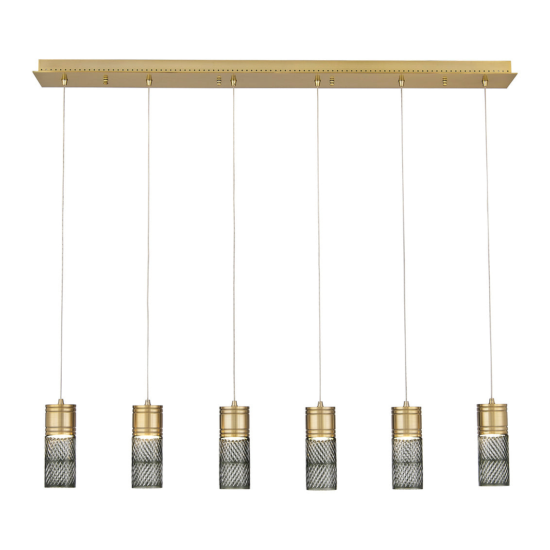 Kiriko 48-in (36-watt) LED Winter Brass Linear Pendant