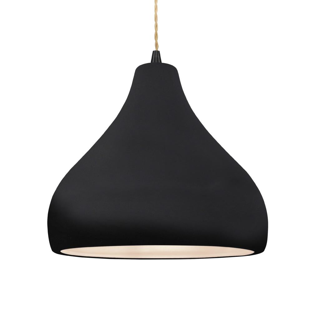 Justice Design Group RADIANCE CER-6565-BLK-MBLK-BEIG-TWST-LED1-700 Pendant - Gloss Black