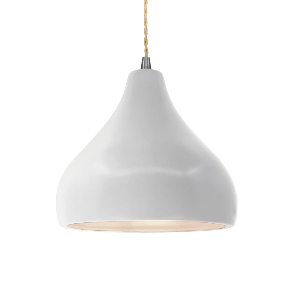 Justice Design Group RADIANCE CER-6563-BIS-NCKL-BEIG-TWST-LED1-700 Pendant - Bisque