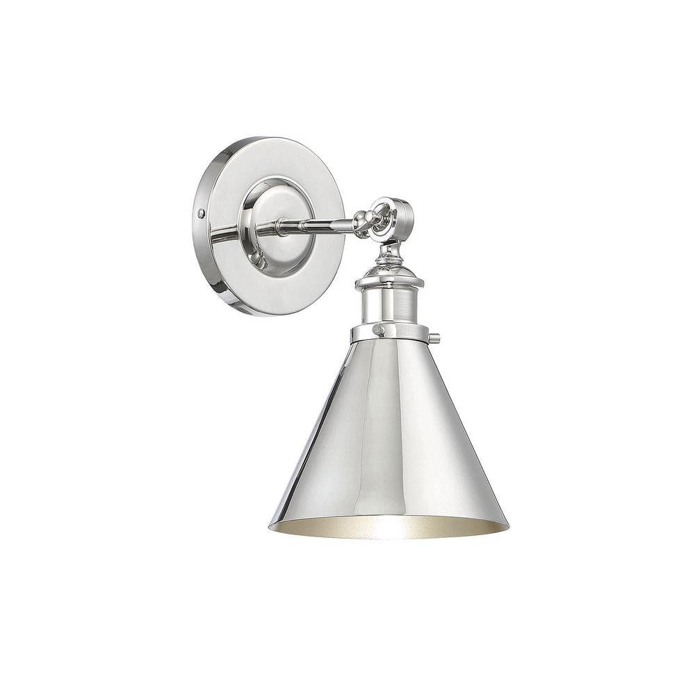 Glenn 1-Light Adjustable Wall Sconce in Polished Nickel