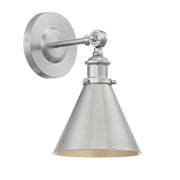 Glenn 1-Light Adjustable Wall Sconce in Satin Nickel