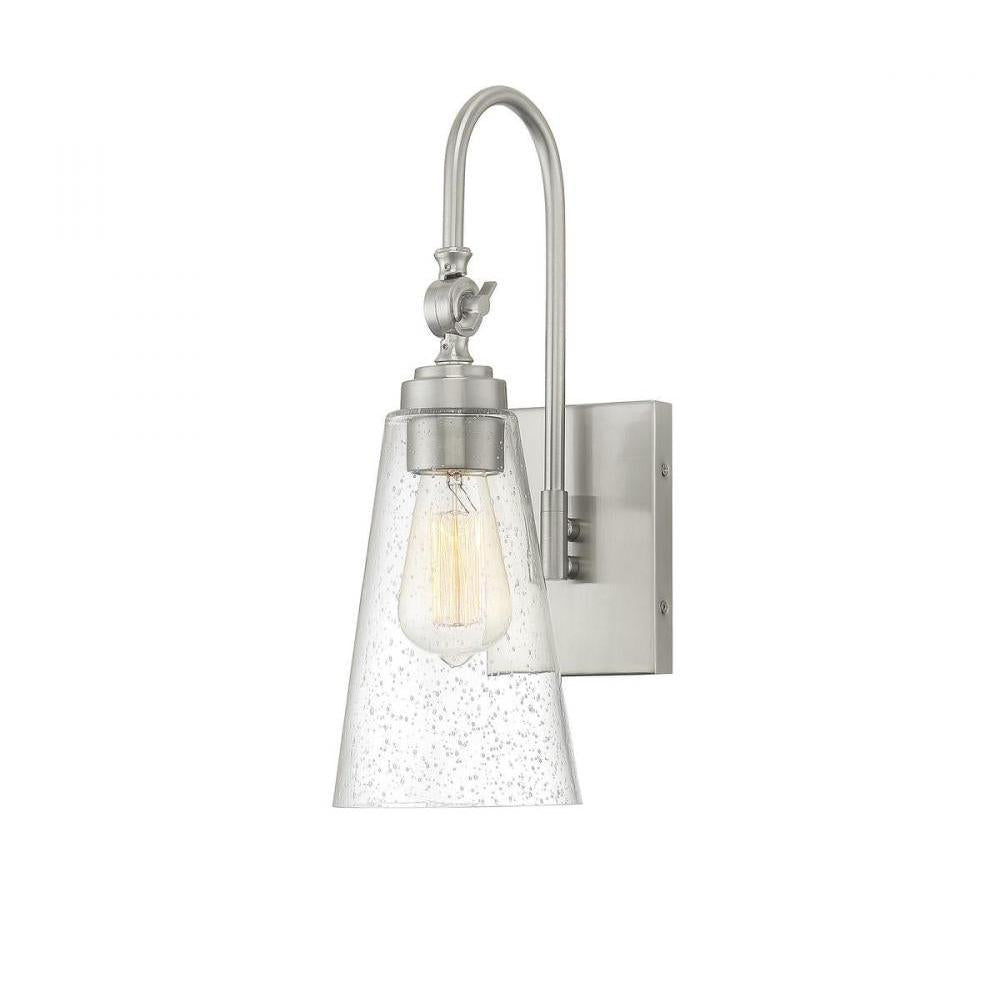 York 1-Light Adjustable Wall Sconce in Satin Nickel