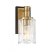 Concord 1-Light Wall Sconce in Matte Black with Warm Brass