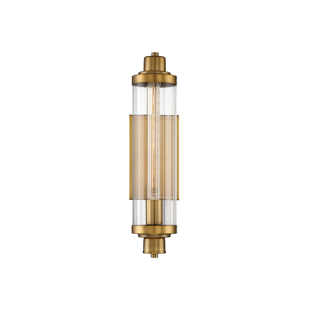 Pike 1-Light Wall Sconce in Warm Brass