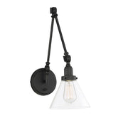 Drake 1-Light Adjustable Wall Sconce in Matte Black