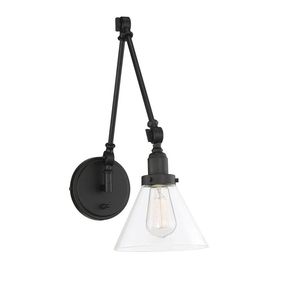 Drake 1-Light Adjustable Wall Sconce in Matte Black