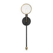 Oberyn 1-Light Wall Sconce in Vintage Black with Warm Brass