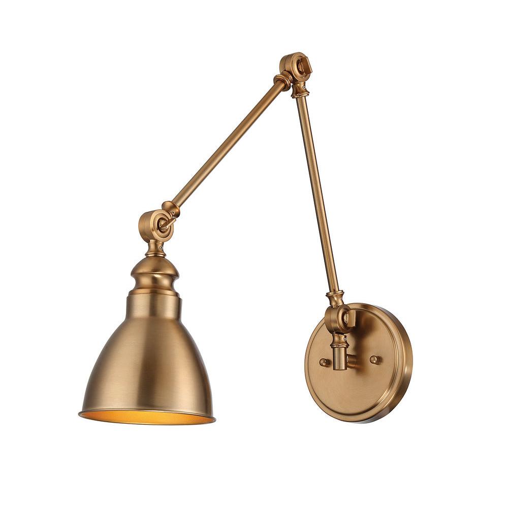 Dakota 1-Light Adjustable Wall Sconce in Warm Brass
