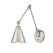 Morland 1-Light Adjustable Wall Sconce in Polished Nickel