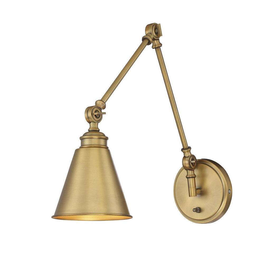 Morland 1-Light Adjustable Wall Sconce in Warm Brass