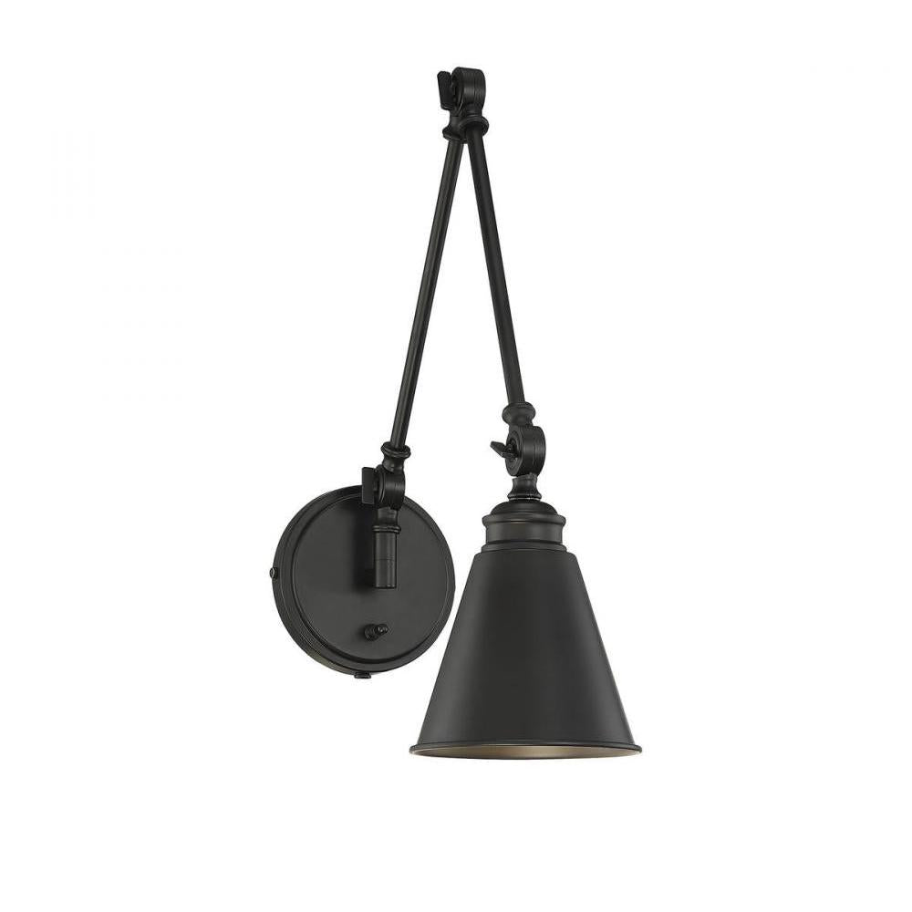 Morland 1-Light Adjustable Wall Sconce in Matte Black