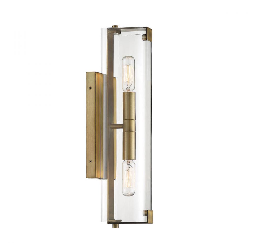 Savoy House WINFIELD 9-9771-2-322 Wall Sconce Light Fixture Contemporary - Warm Brass (OPEN BOX SALE)