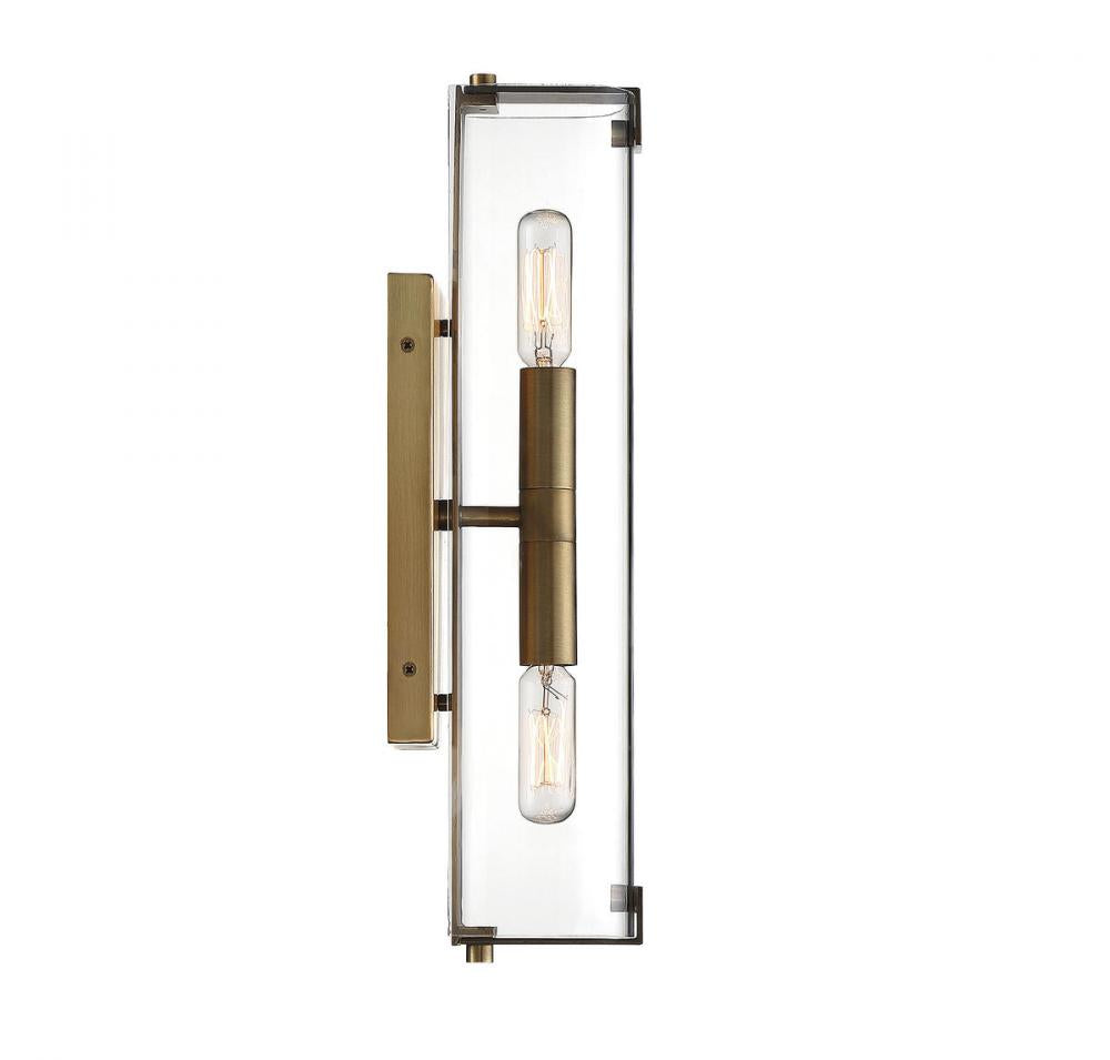 Savoy House WINFIELD 9-9771-2-322 Wall Sconce Light Fixture Contemporary - Warm Brass (OPEN BOX SALE)