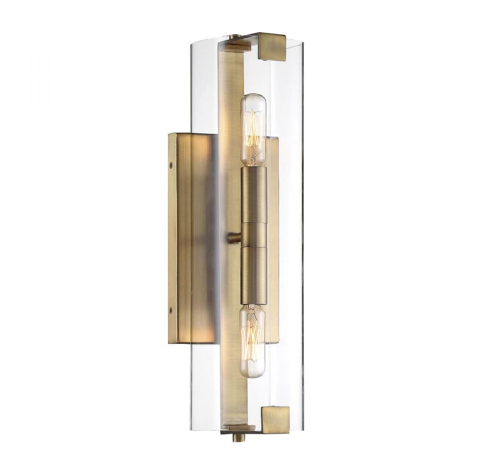 Savoy House WINFIELD 9-9771-2-322 Wall Sconce Light Fixture Contemporary - Warm Brass (OPEN BOX SALE)