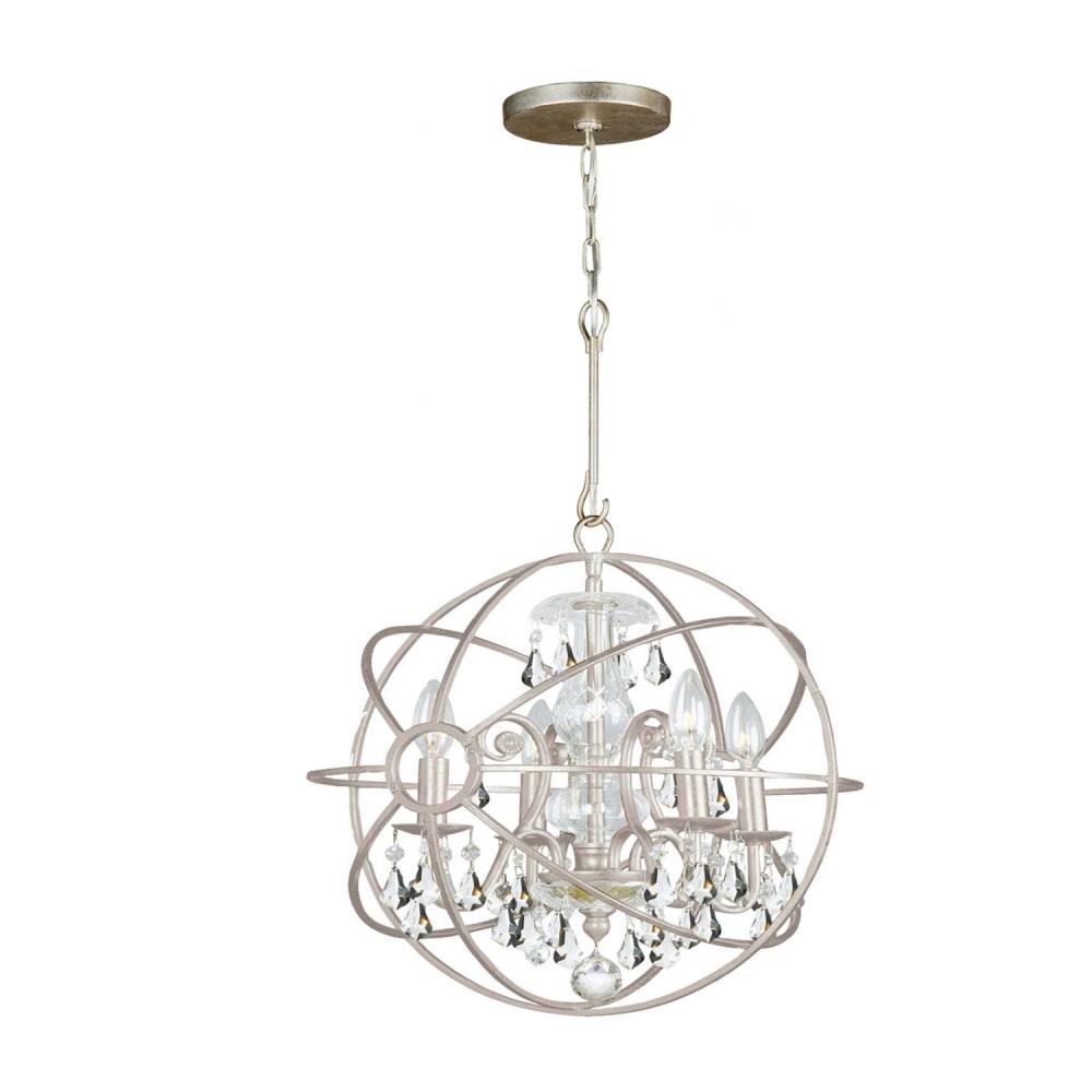 Crystorama SOLARIS 9025-OS-CL-MWP Mini Chandelier Contemporary - Olde Silver