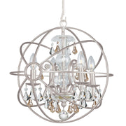 Crystorama Solaris 9025-OS-GS-MWP – 17 Inch – 4 Light – Chandelier – Olde Silver – Damp Rated