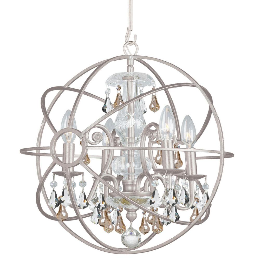 Crystorama SOLARIS 9025-OS-GS-MWP Mini Chandelier Contemporary - Olde Silver