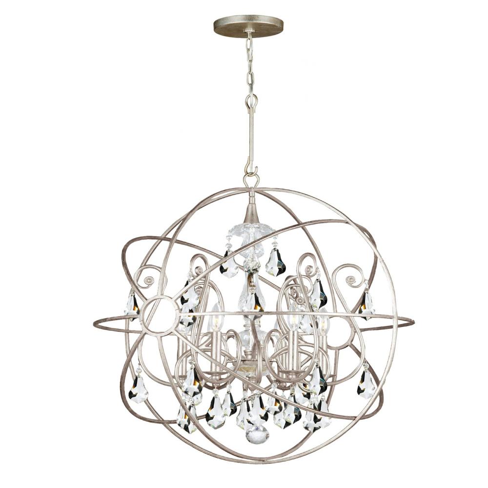 Crystorama SOLARIS 9026-OS-CL-MWP Chandelier Contemporary - Olde Silver