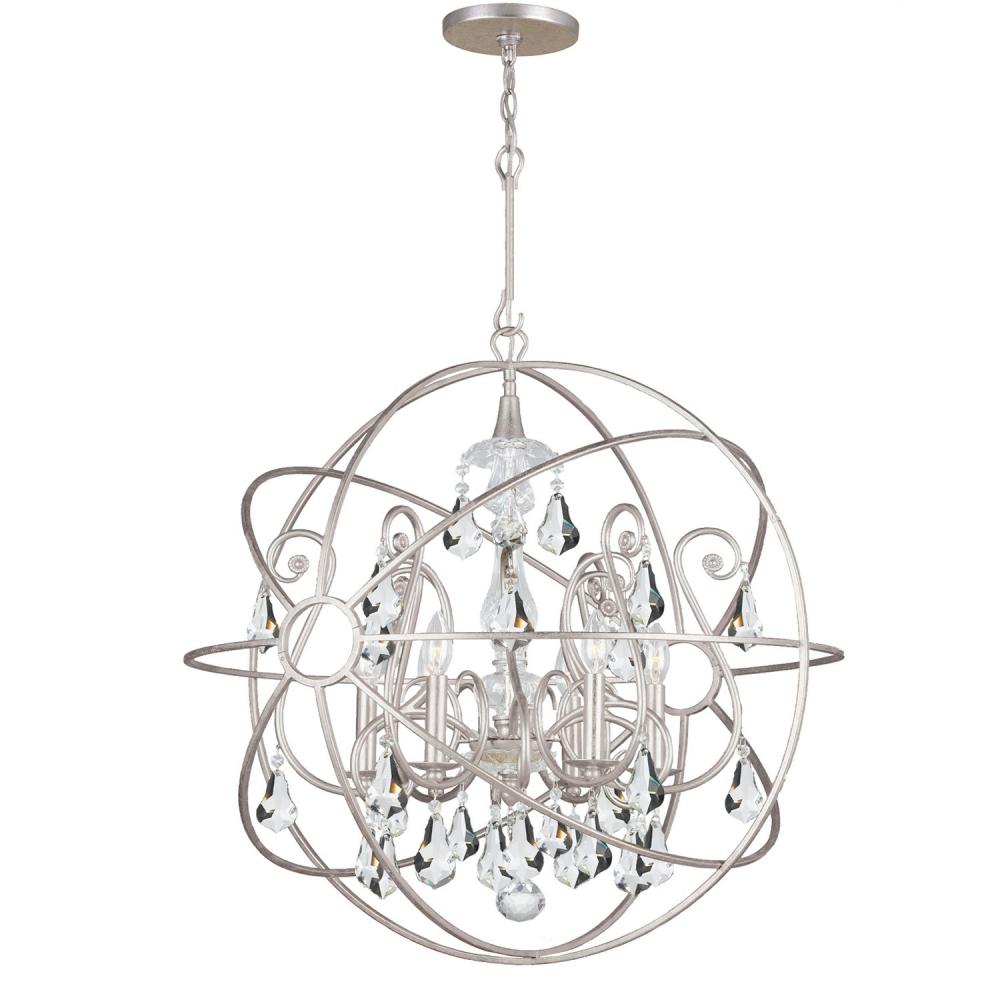 Crystorama SOLARIS 9028-OS-CL-MWP Chandelier Contemporary - Olde Silver