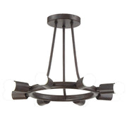 Crystorama Dakota 9043-CZ – 15 Inch – 8 Light – Semi Flush Mount Light – Charcoal Bronze – Damp Rated