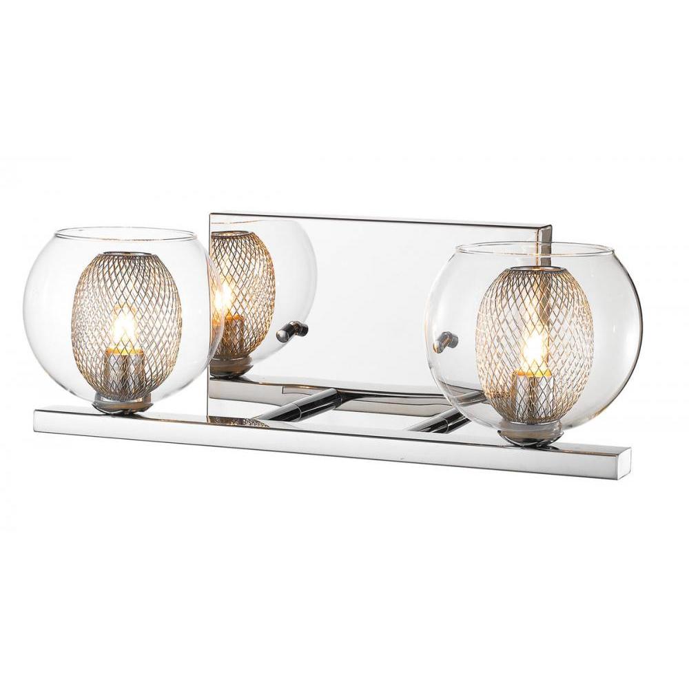 2 Light Vanity-Clear + Mesh