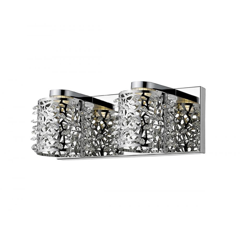 2 Light Vanity-Chrome + Crystal