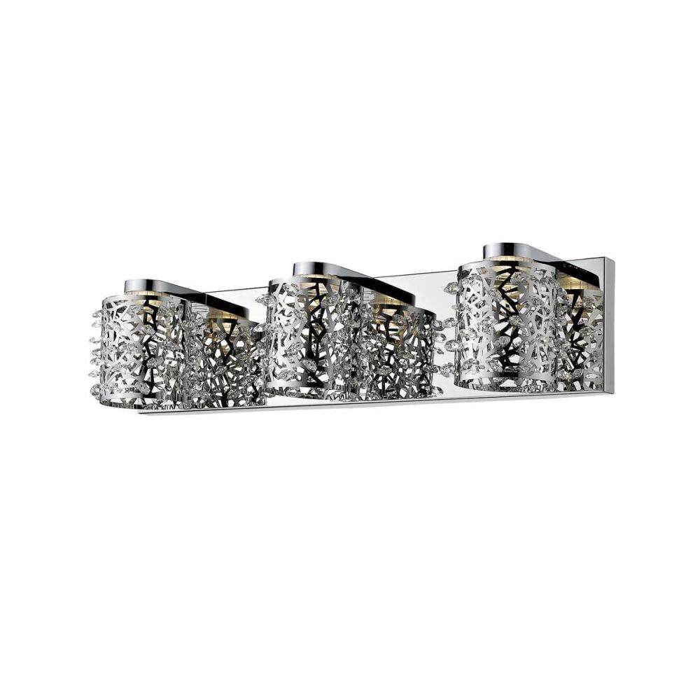 3 Light Vanity-Chrome + Crystal