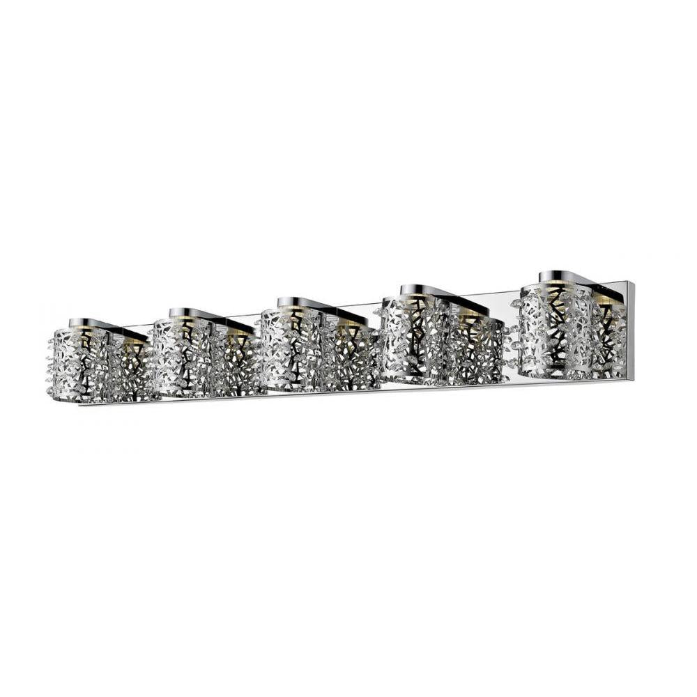5 Light Vanity-Chrome + Crystal