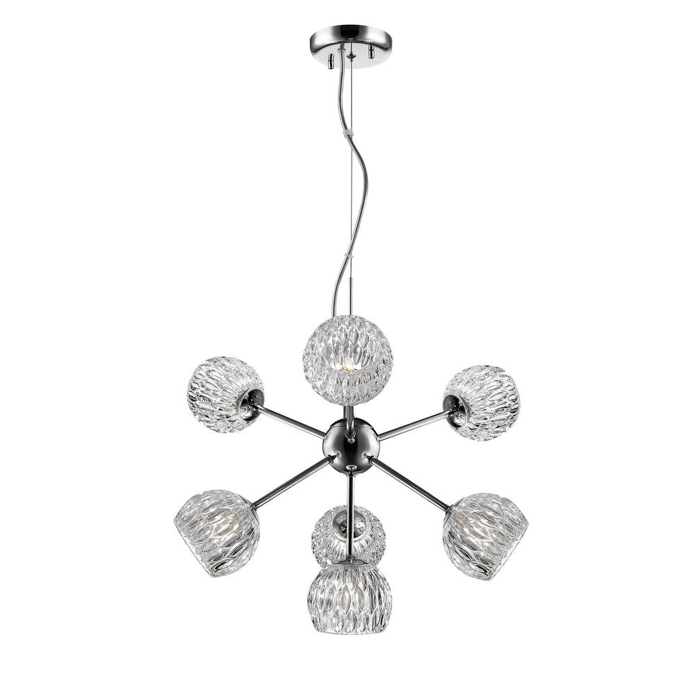 7 Light Chandelier-Chrome + Crystal