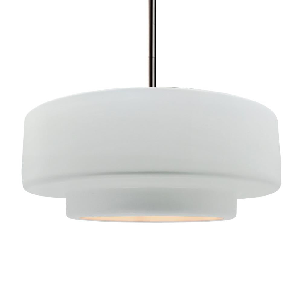 Justice Design Group RADIANCE CER-6545-WTWT-NCKL-RIGID-LED1-700 Pendant - Gloss White