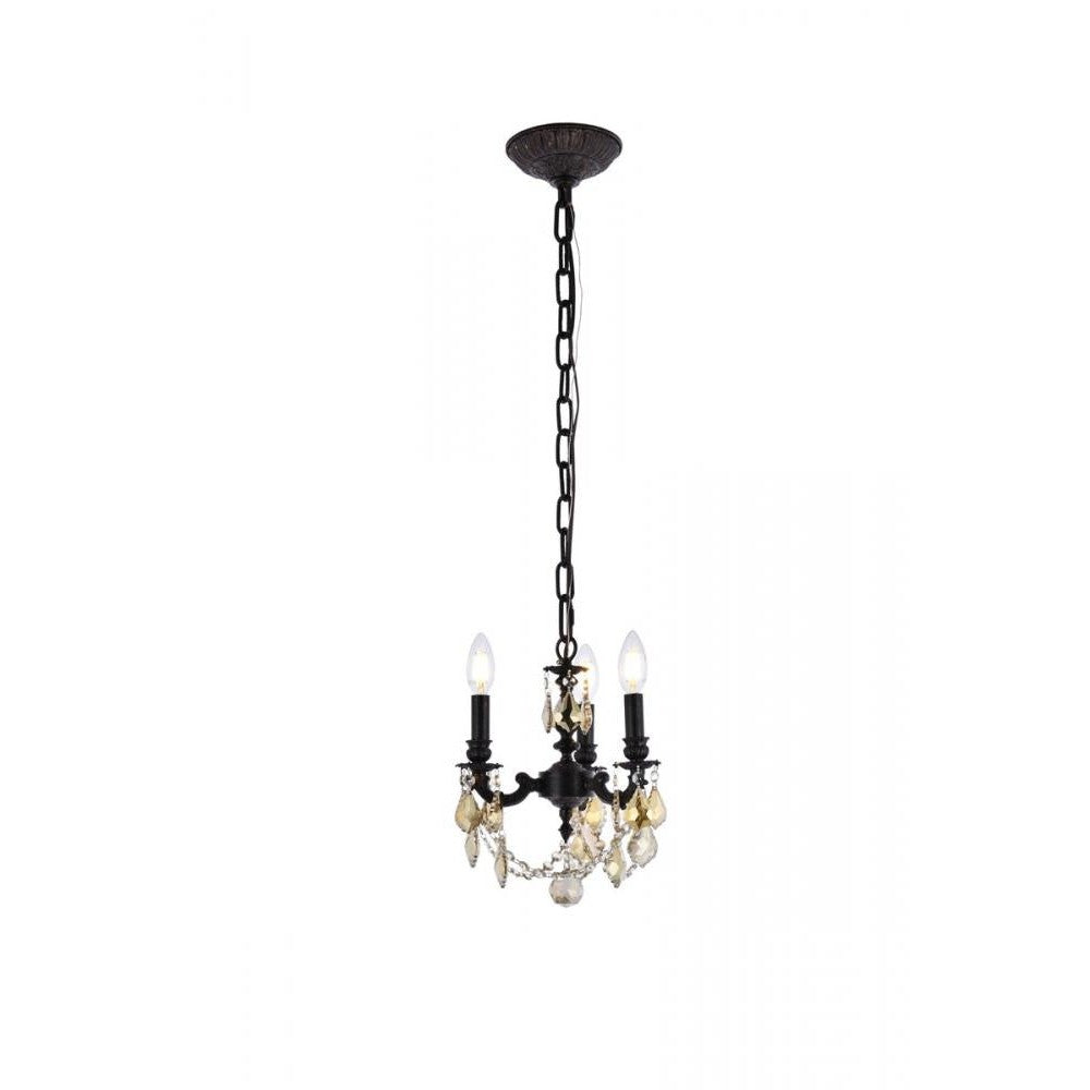 Elegant Lighting LILLIE 9103D10DB/RC Mini Pendant Traditional - Dark Bronze