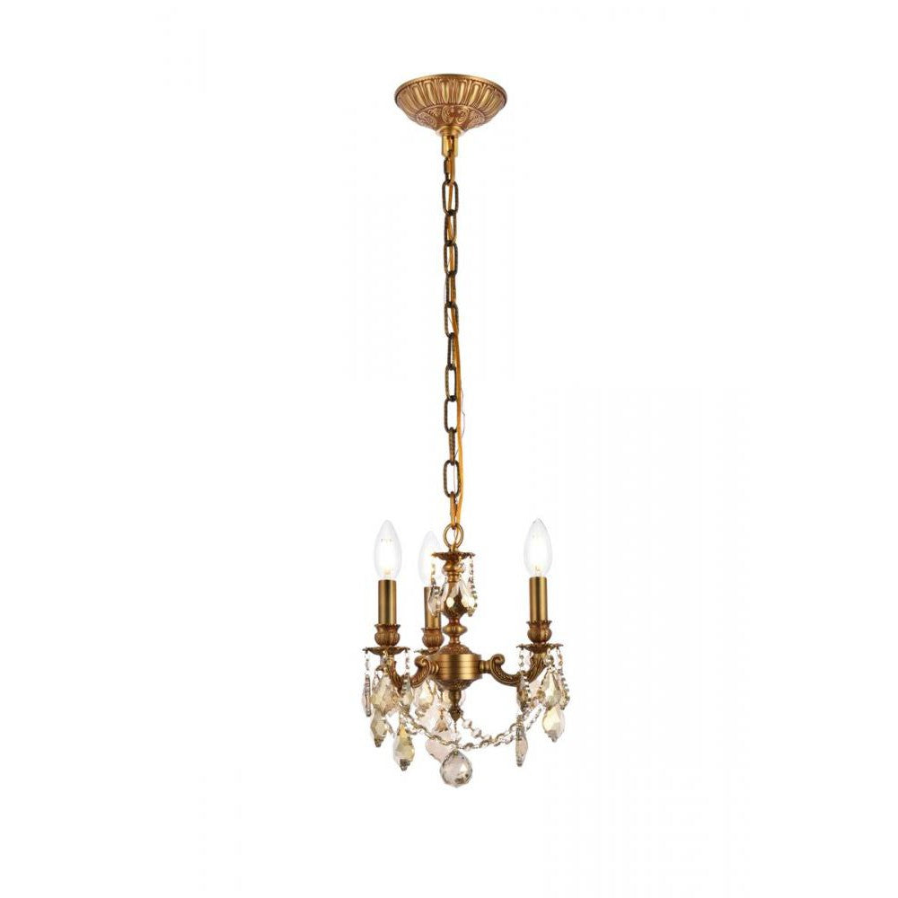 Elegant Lighting LILLIE 9103D10FG-GT/RC Mini Pendant Traditional - French Gold