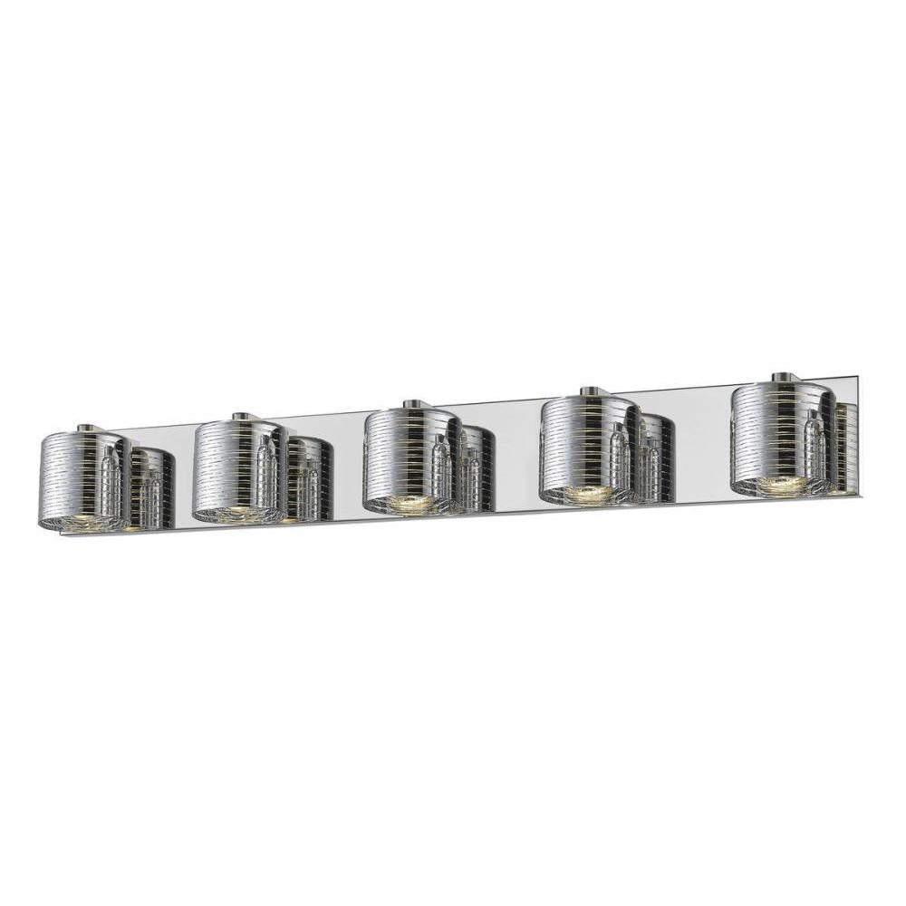 5 Light Vanity-Chrome + Crystal