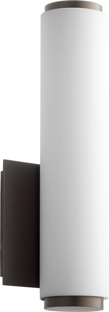 Quorum Lighting 911-86 Sconce Contemporary - Oiled Bronze W Matte White Acrylic