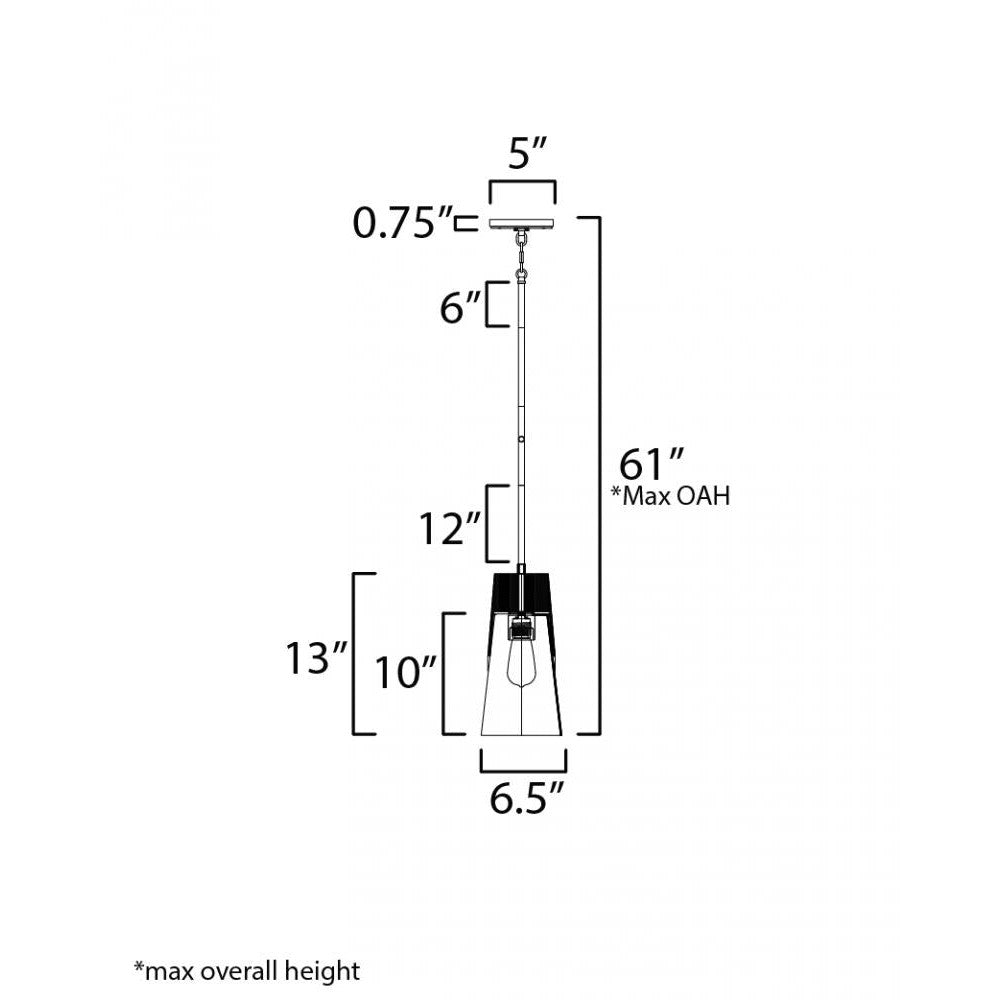 Maxim Lighting CARPENTER 91620CLWNBK Mini Pendant - Combination Finishes