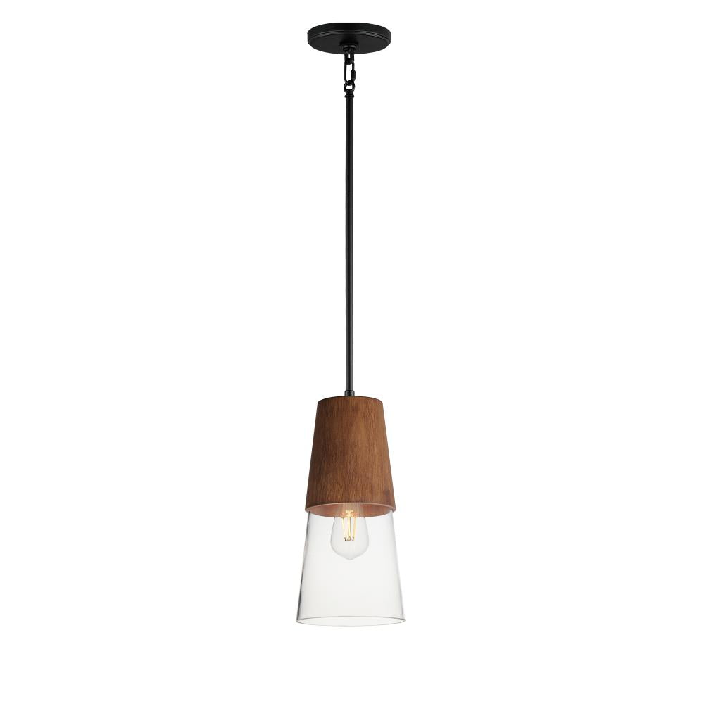 Carpenter 6.5 Inch Mini Pendant – Walnut / Black