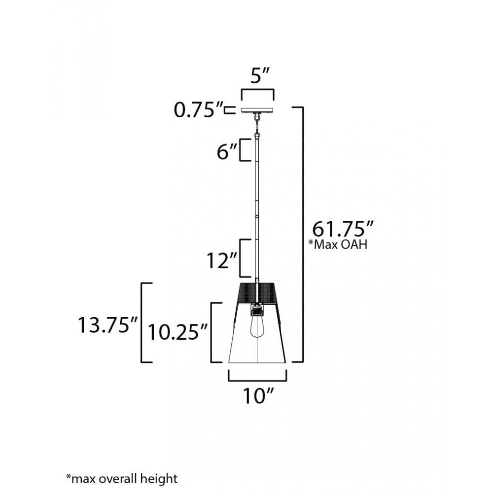 Maxim Lighting CARPENTER 91622CLWNBK Mini Pendant - Combination Finishes