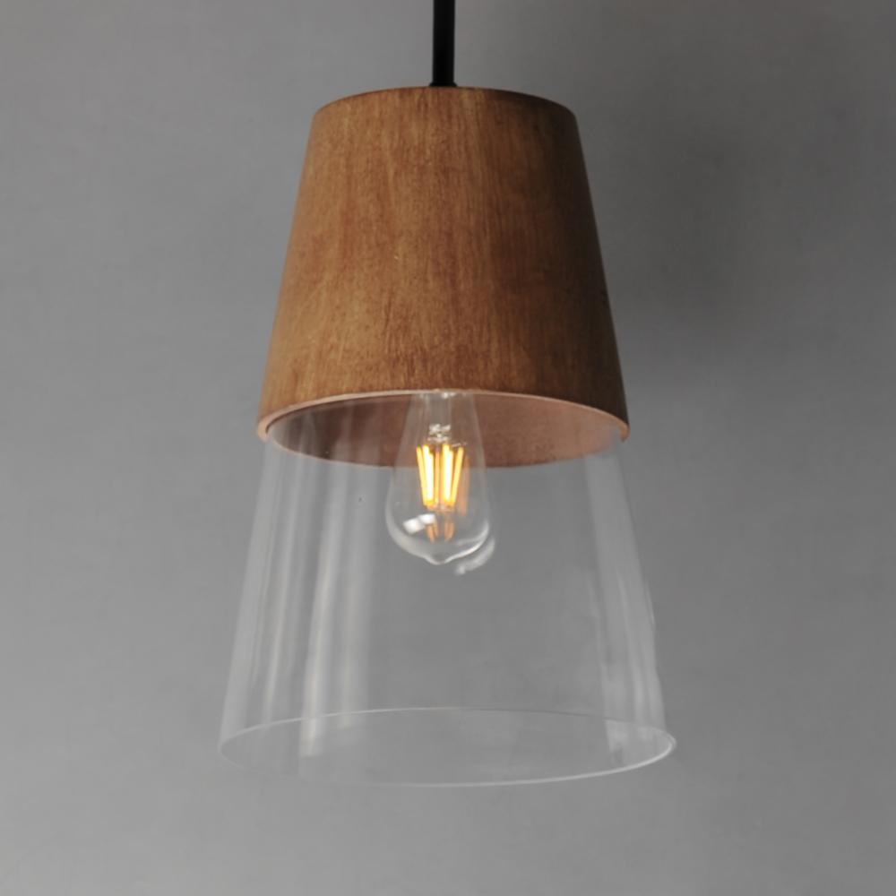 Maxim Lighting CARPENTER 91622CLWNBK Mini Pendant - Combination Finishes