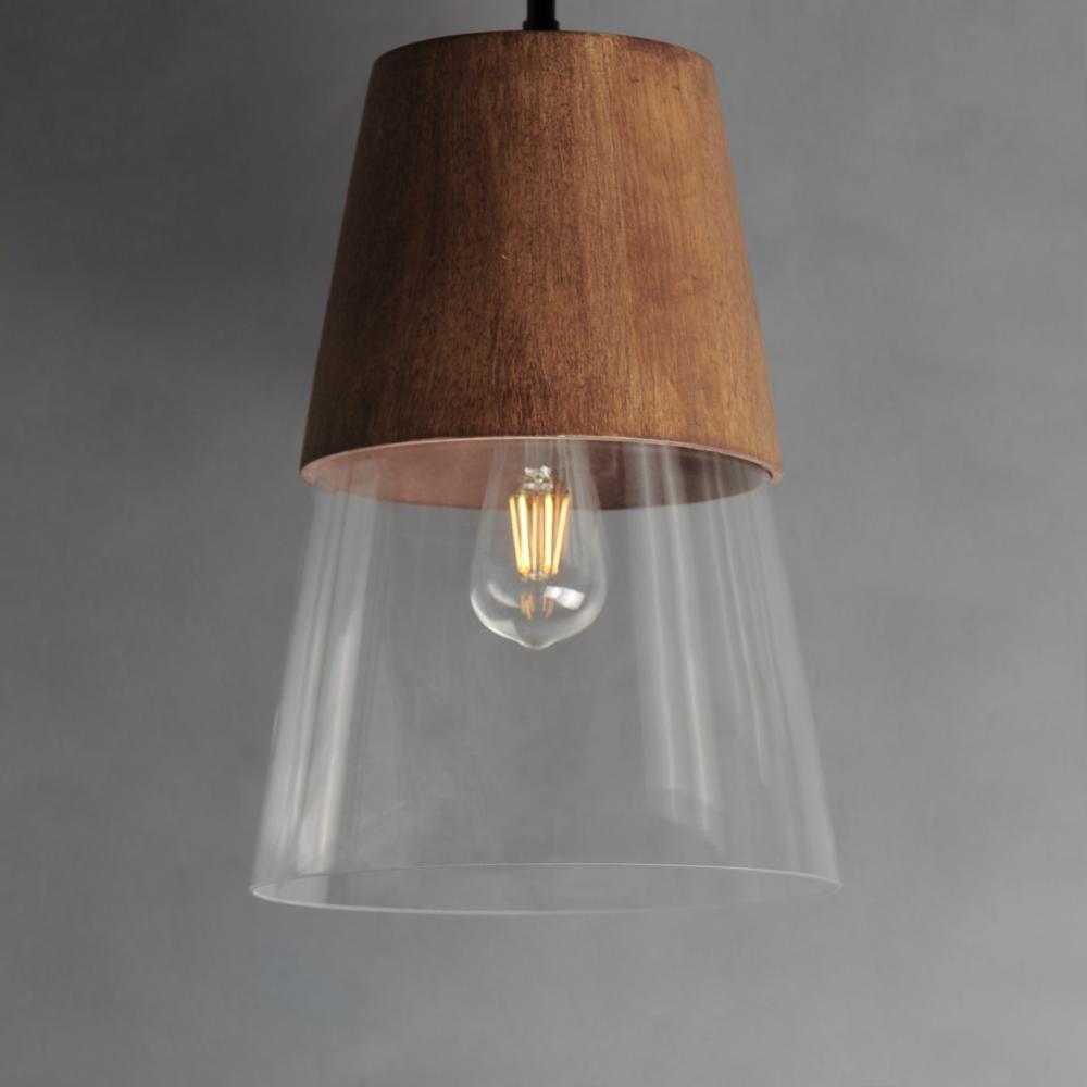 Maxim Lighting CARPENTER 91622CLWNBK Mini Pendant - Combination Finishes