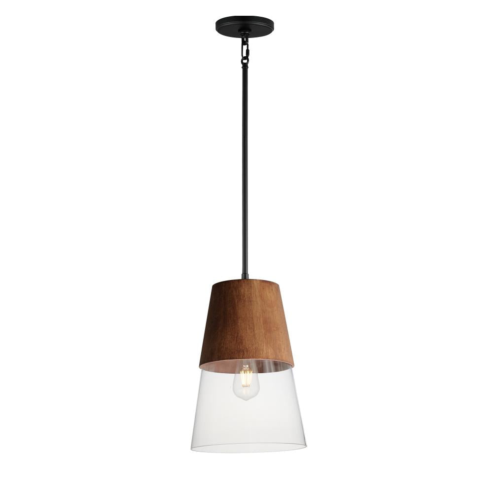 Carpenter 10 Inch Mini Pendant – Walnut / Black