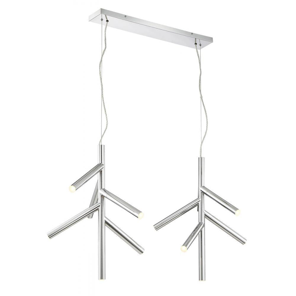 12 Light Linear Chandelier-Chrome