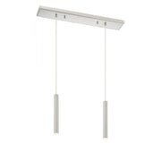 2 Light Linear Chandelier-Brushed Nickel