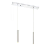 2 Light Linear Chandelier-Brushed Nickel